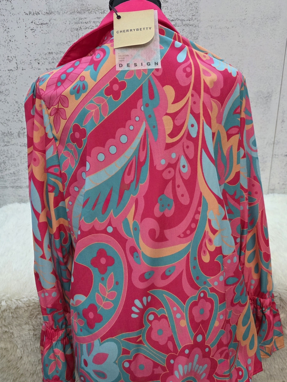 Bright Pink Paisley-Print Button-Down Shirt - Picture 2 of 5